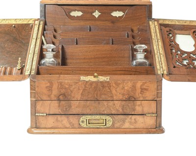 Lot 97 - A good quality Victorian burr walnut stationery cabinet.