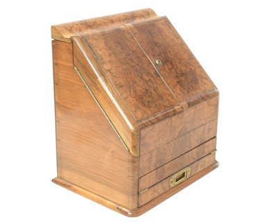 Lot 97 - A good quality Victorian burr walnut stationery cabinet.