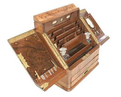 Lot 97 - A good quality Victorian burr walnut stationery cabinet.