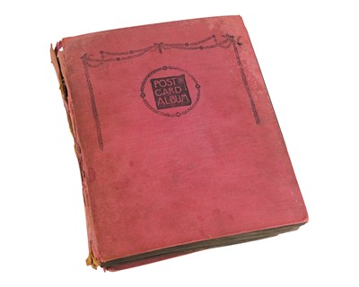 Lot 359 - Vintage postcard album containing in excess of 200 cards.