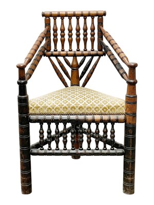 Lot 853 - A Victorian oak turner's chair.