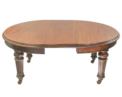 Lot 891 - A Victorian mahogany oval extending dining table.