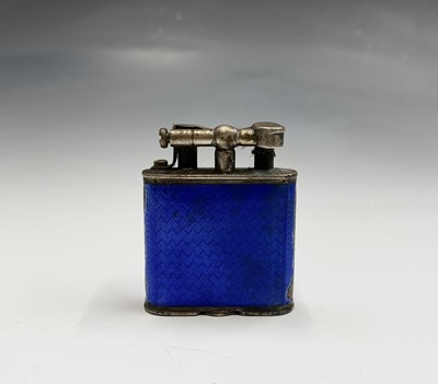 Lot 93 - A Dunhill Unique silver blue enamelled...