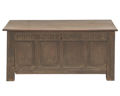 Lot 807 - An 18th century oak coffer.