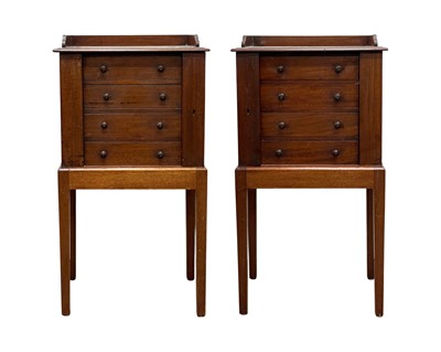 Lot 868 - A pair of mahogany Wellington type collector's chests.