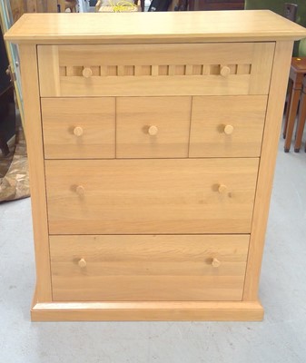 Lot 12 - A Blonde Oak Chest of Drawers. 100cm tall,...