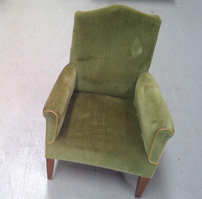 Lot 22 - An Edwardian Velvet Armchair.