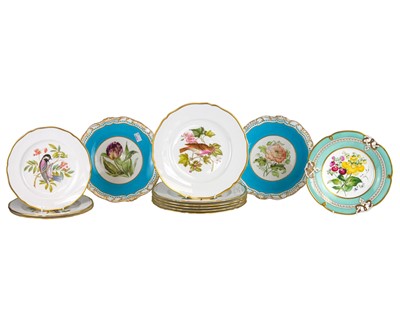 Lot 647 - A set of six Spode bone china dinner plates.