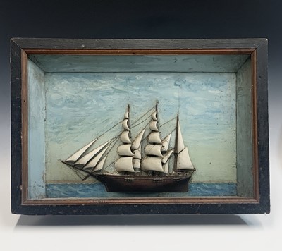 Lot 1 - A late 19th century diorama, the three masted...