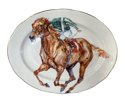 Lot 33 - Jacqui JONES (1961), Racehorse and Jockey,...