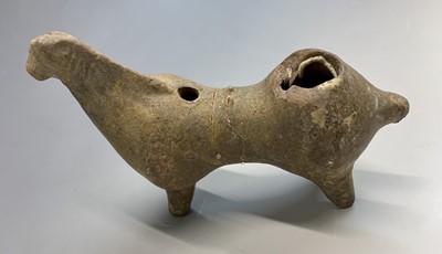 Lot 647 - An ancient pottery aquamanile type horse...