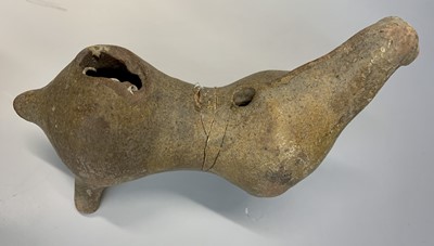 Lot 647 - An ancient pottery aquamanile type horse...