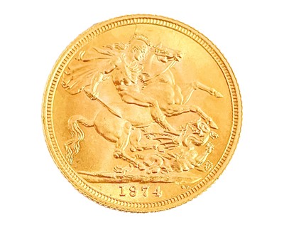 Lot 244 - 1974 gold sovereign.
