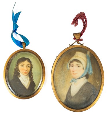 Lot 610 - Two 19th century portrait miniatures.