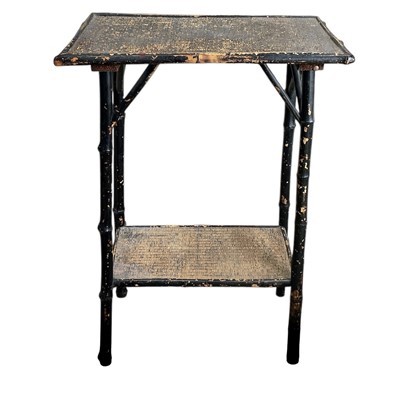 Lot 67 - A Victorian aesthetic movement ebonised bamboo...