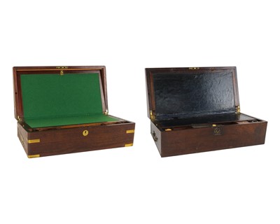 Lot 37 - A Victorian mahogany and brass bound writing box.