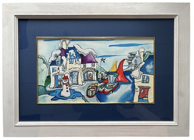 Lot 88 - Celia DUNCAN (XX), Pasty Quay, acrylic on...