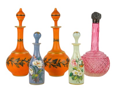 Lot 659 - A Victorian ruby tinted cut glass scent bottle.