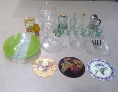 Lot 100 - A 50cm diameter Glass Bowl, a 40cm tall Vase,...