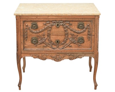 Lot 859 - A French walnut commode.