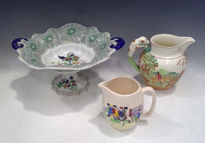 Lot 104 - An Ironstone Footed Bowl, a Wedgwood John Peel...