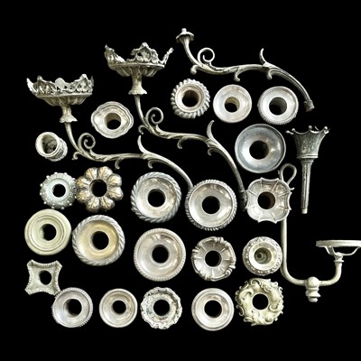 Lot 110 - A selection of silver-plated candle...