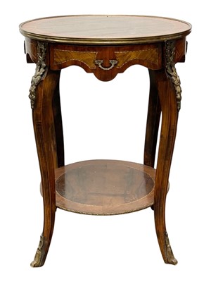 Lot 874 - A French Louis XVII style kingwood and crossbanded circular occasional table.