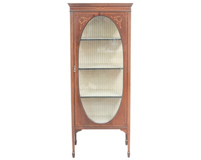 Lot 950 - An Edwardian mahogany and inlaid display cabinet.