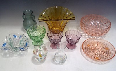 Lot 153 - Coloured and Decorated Glass. The Amber piece...