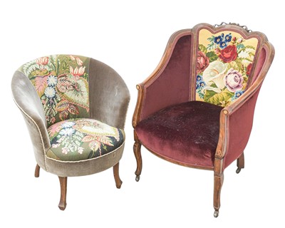 Lot 870 - An Edwardian mahogany and inlaid armchair.