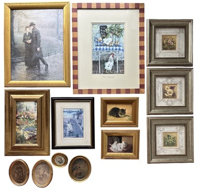 Lot 193 - Various prints and miniature engravings, the...