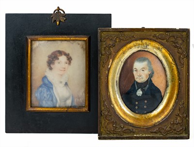 Lot 596 - English School, 1823, a portrait miniature of Mary Robson nee Henry.