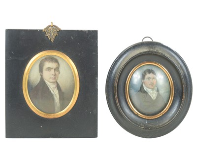 Lot 597 - Two early 19th century miniature portraits.