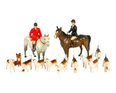 Lot 680 - A Beswick hunting group.