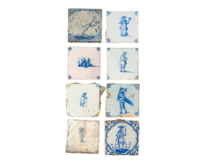 Lot 821 - Delft blue and white tiles.