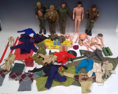 Lot 249 - Five Vintage Action Men, Body Parts, a...