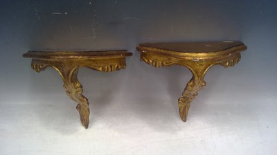 Lot 39 - A Pair of Gilt Corbels. 18cm tall, 22cm wide...