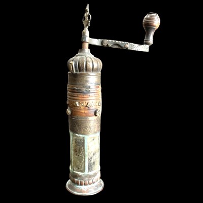 Lot 16 - An antique Ottoman-style coffee grinder/spice...