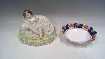 Lot 45 - An Early Staffordshire Dog and Girl and a...