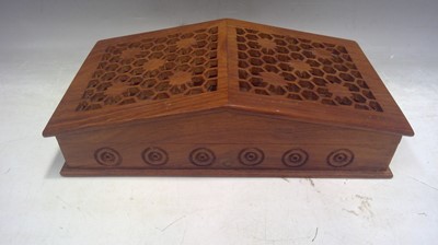 Lot 17 - A Carved Rosewood Trinket Box. 6cm tall, 23cm...