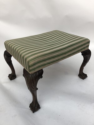 Lot 3245a - A George III style mahogany stool, the padded...