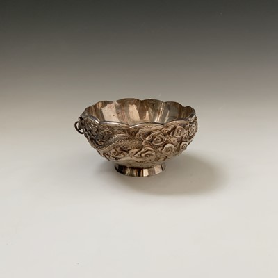Lot 177 - A Chinese silver footed bowl, signed, 226...