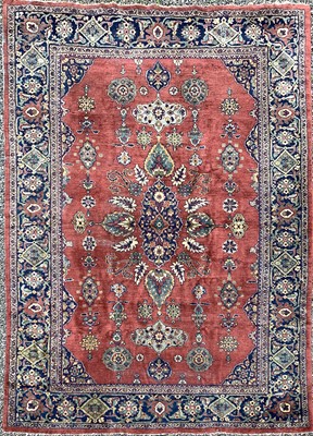 Lot 434 - A Mahal Carpet, West Persia, the madder field...