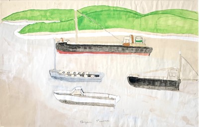 Lot 184 - Bryan PEARCE (1929-2006) Boats Watercolour...