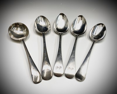 Lot 4 - A pair of silver Old English pattern...