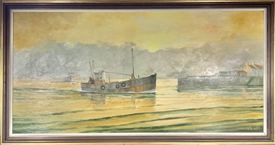Lot 290 - I WILSON Retuning Fishing Boats Oil on board...