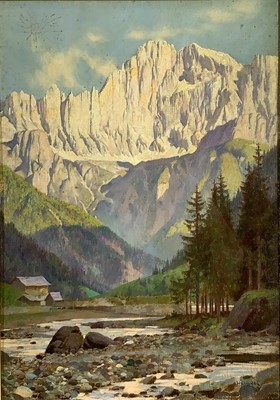 Lot 1011 - William LOGSDAIL (1859-1944) Alpine Pass Oil...
