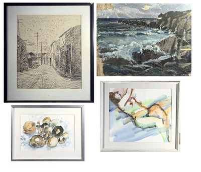 Lot 41 - Moreen MOSS Nude Watercolour Signed Together...