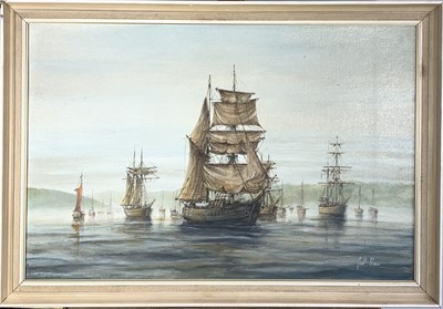 Lot 17 - Geoff SHAW An Anchorage on The Helford Oil on...