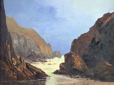 Lot 15 - Mary WASTIE (1935) Kynance Cove Oil on canvas...